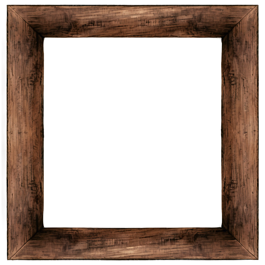 Rustic Wood Picture Frame PNG aka PNG image with a transparent background, free high-resolution download