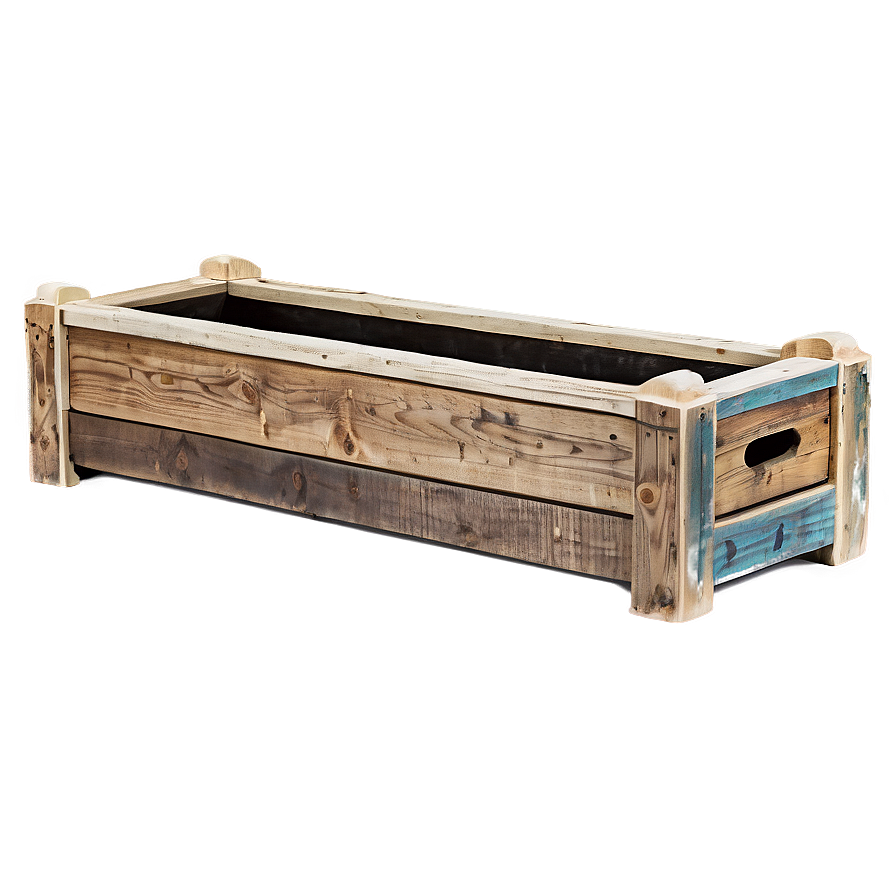 Rustic Wood Planter Box Png 06282024