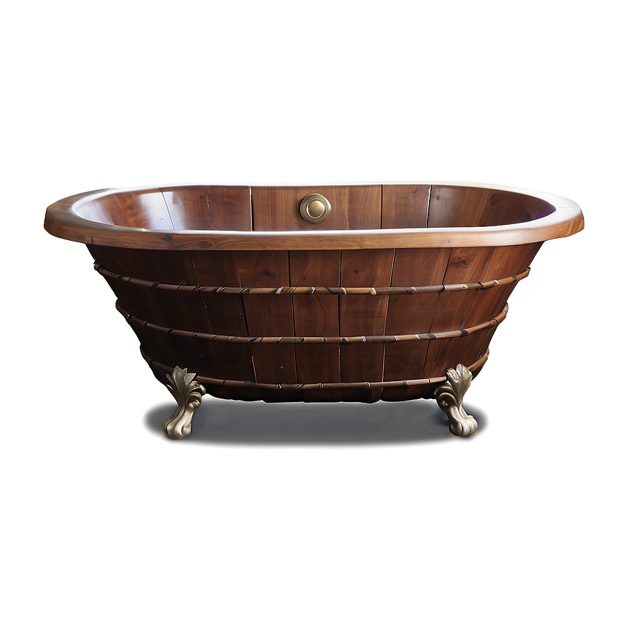 Rustic Wooden Bath Tub PNG mvb PNG image with a transparent background, free high-resolution download