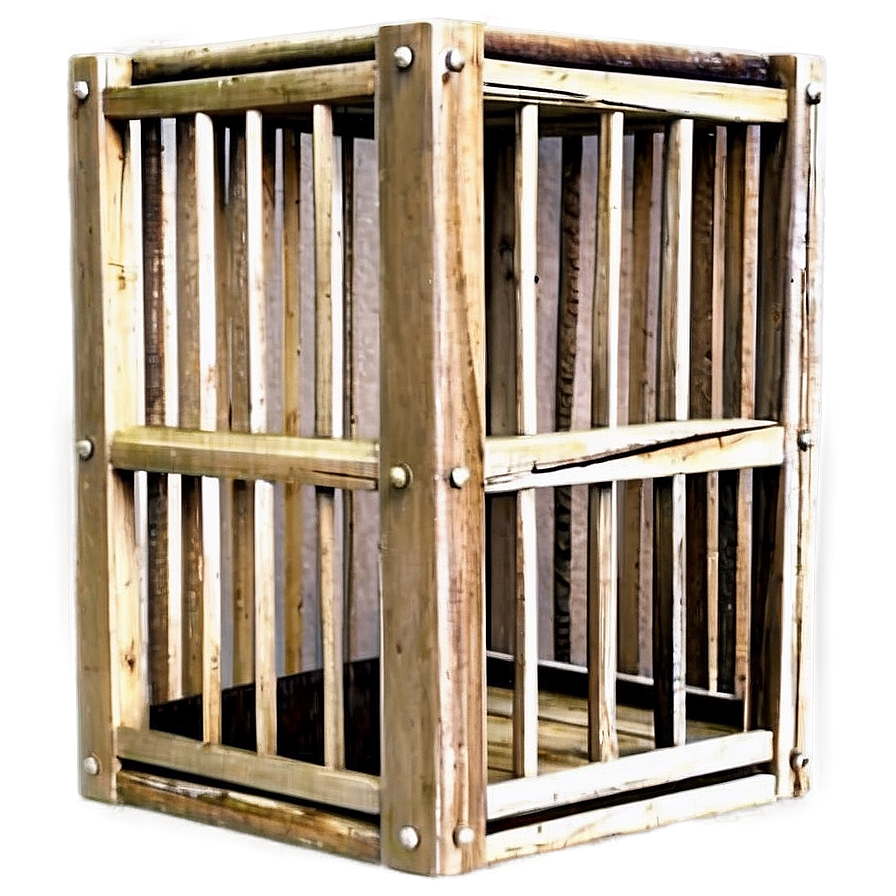 Rustic Wooden Cage PNG hyb PNG image with a transparent background, free high-resolution download