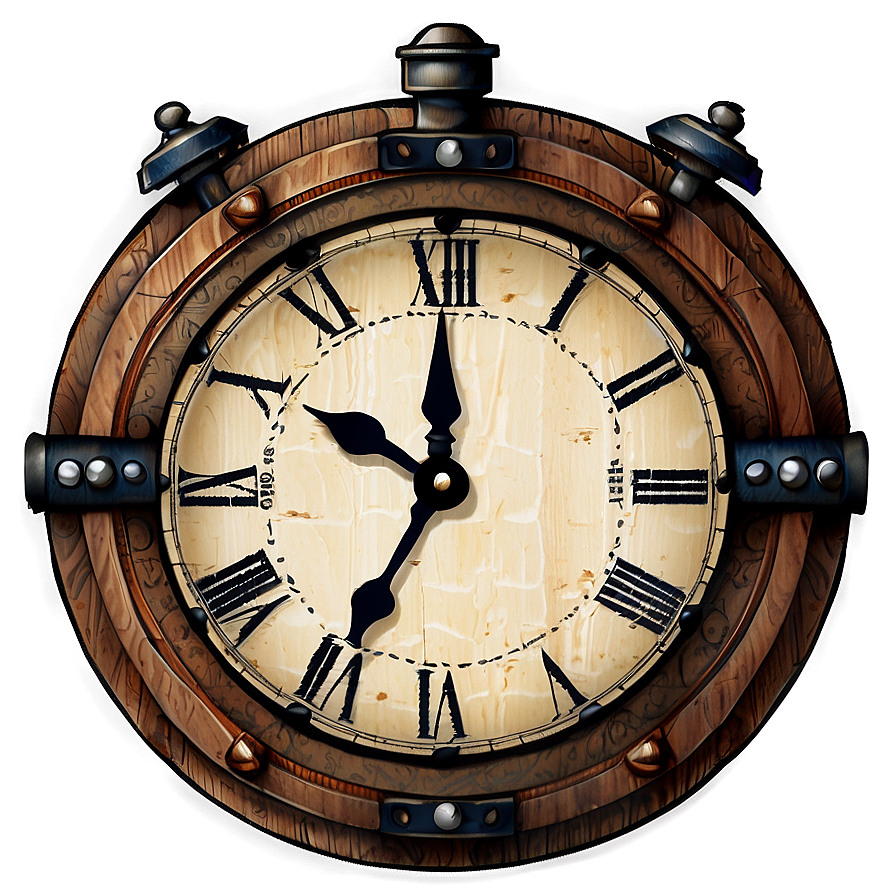 Rustic Wooden Clock Png Itu