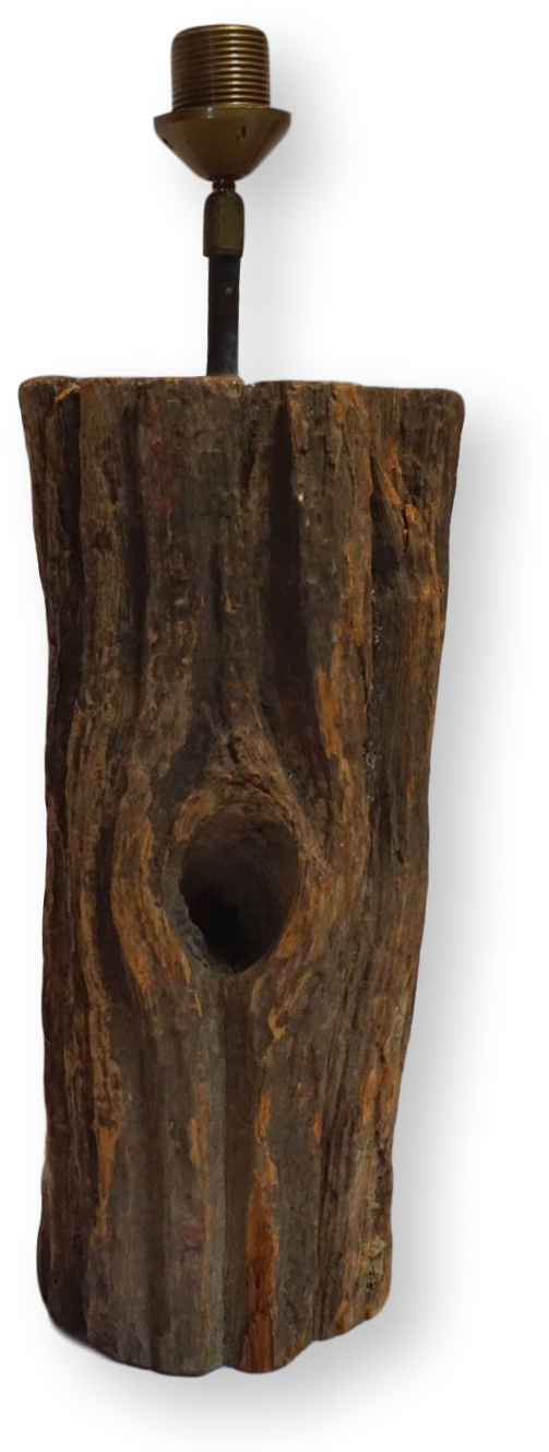 Rustic Wooden Lamp Design PNG with transparent background