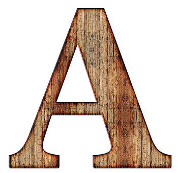 Rustic Wooden Letter A PNG with transparent background