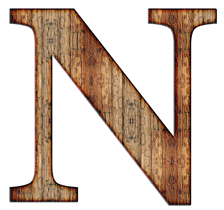 Rustic Wooden Letter N