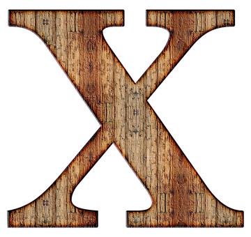 Rustic Wooden Letter X