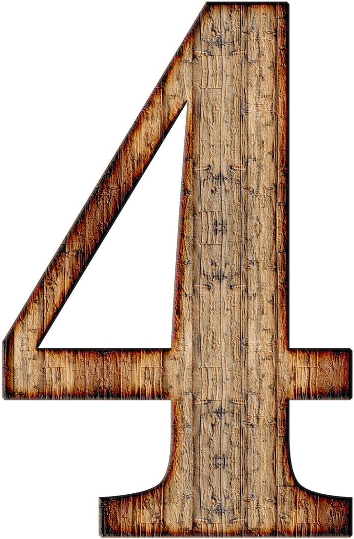 Rustic Wooden Number4