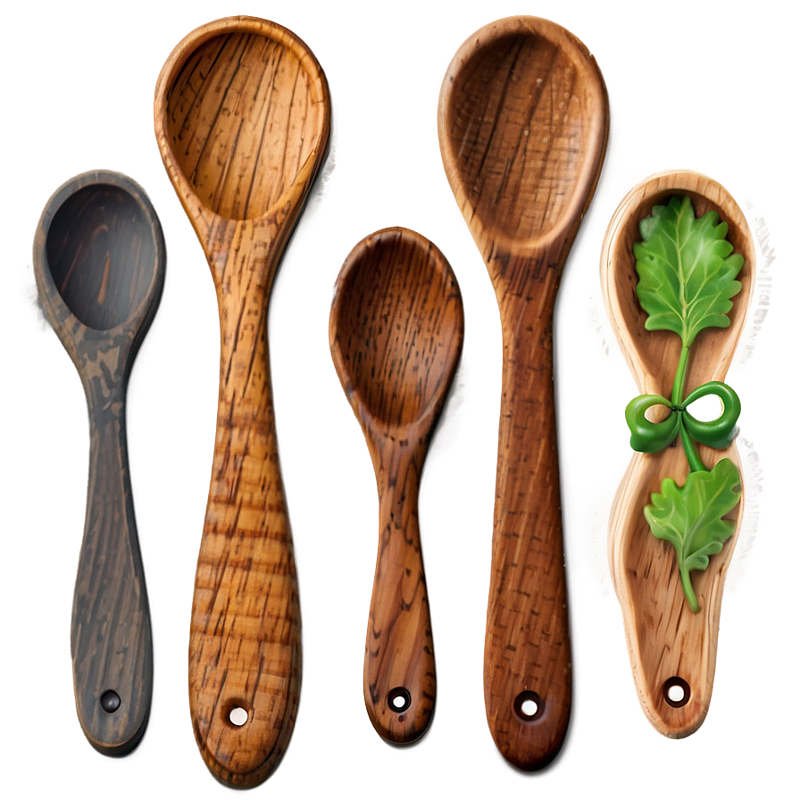 Rustic Wooden Spoon Png Vei