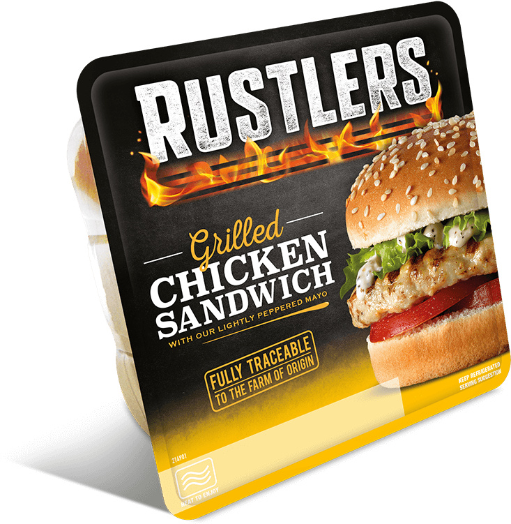 Rustlers Grilled Chicken Sandwich Packaging