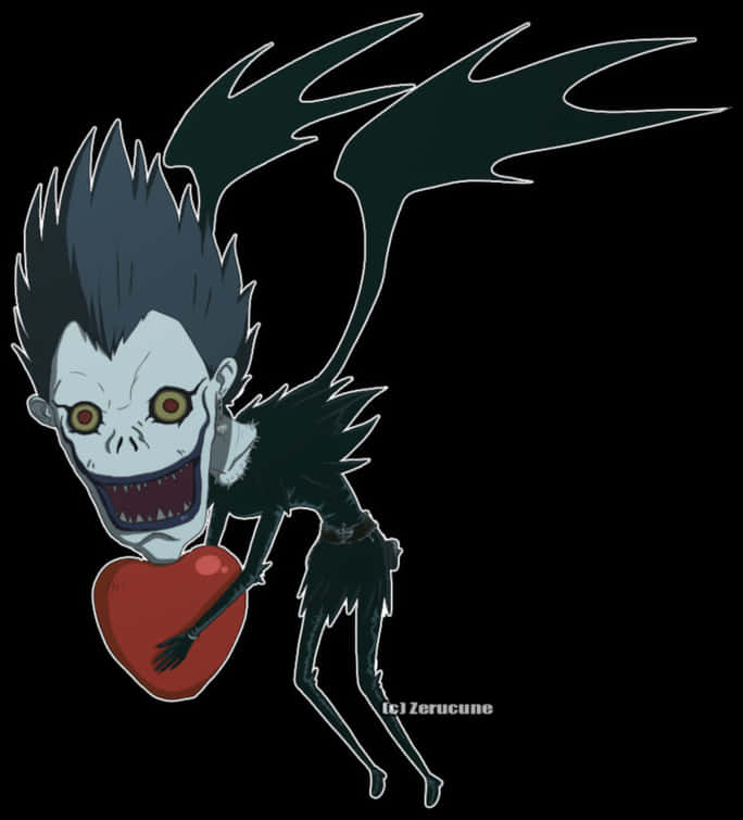 Ryuk_with_ Apple_ Death_ Note_ Anime_ Character