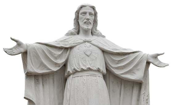 Sacred Heart Jesus Statue PNG with transparent background