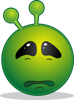 Sad Alien Emoji Illustration