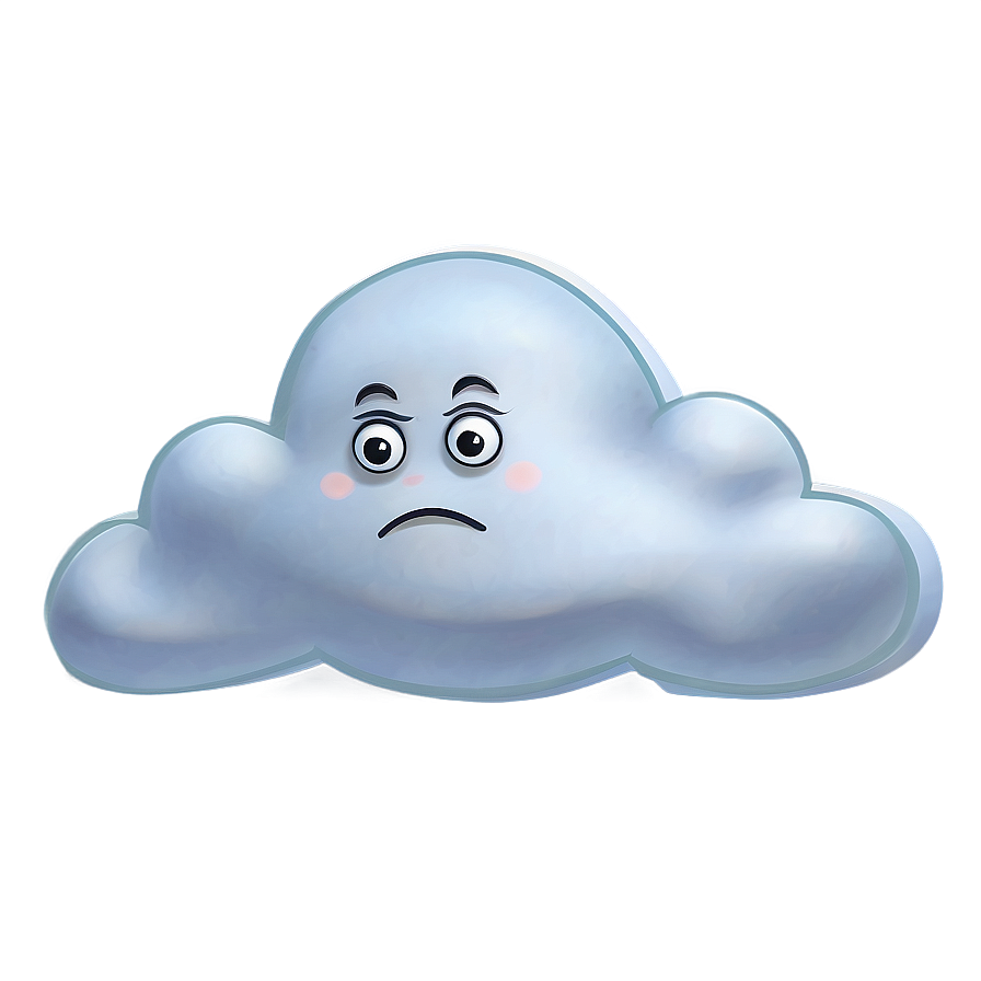 Sad Cartoon Cloud PNG 05252024 PNG image with a transparent background, free high-resolution download