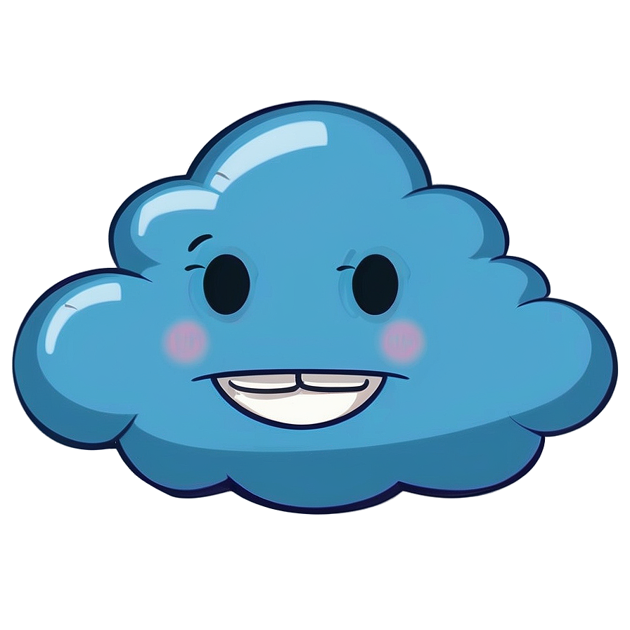 Sad Cartoon Cloud PNG 24 PNG image with a transparent background, free high-resolution download