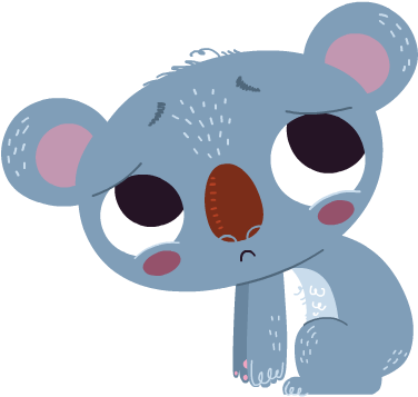 Sad Clipart Koala - Sad Koala Bear Cartoon PNG with transparent background
