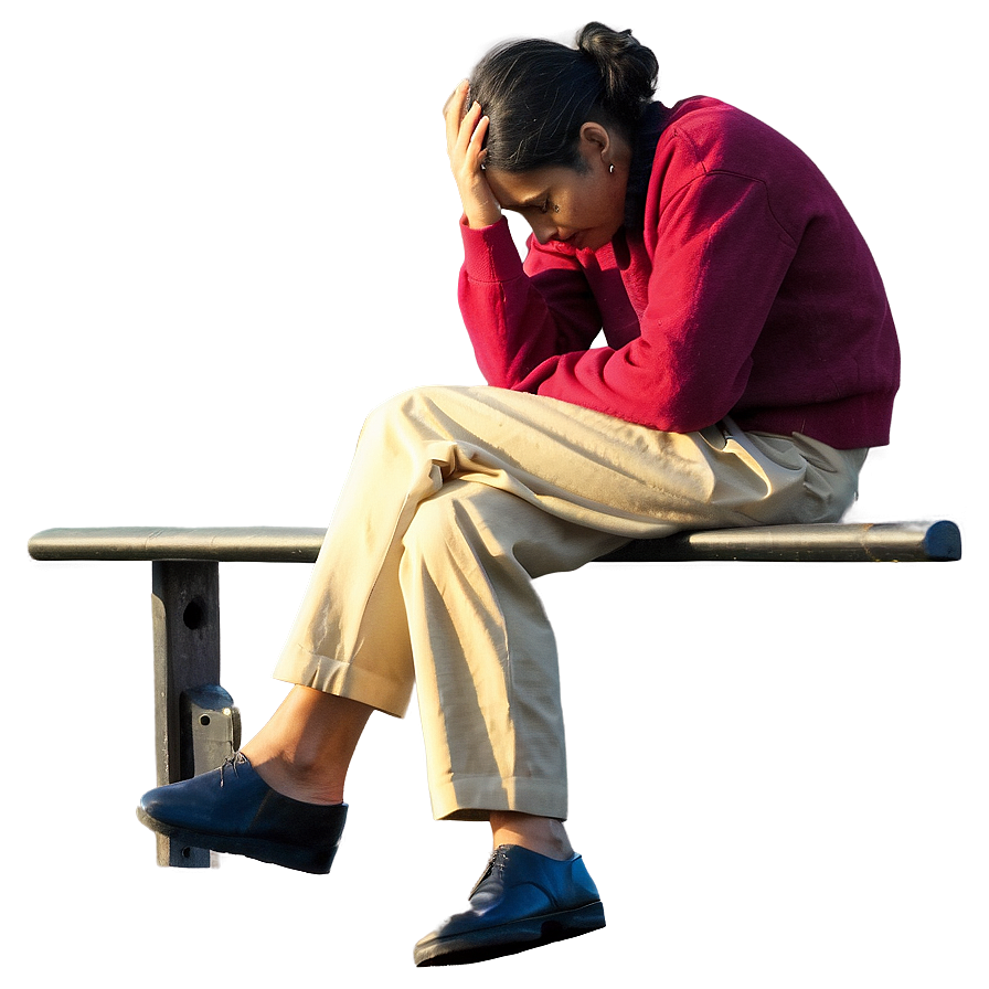 Sad Person Sitting Alone Png 61