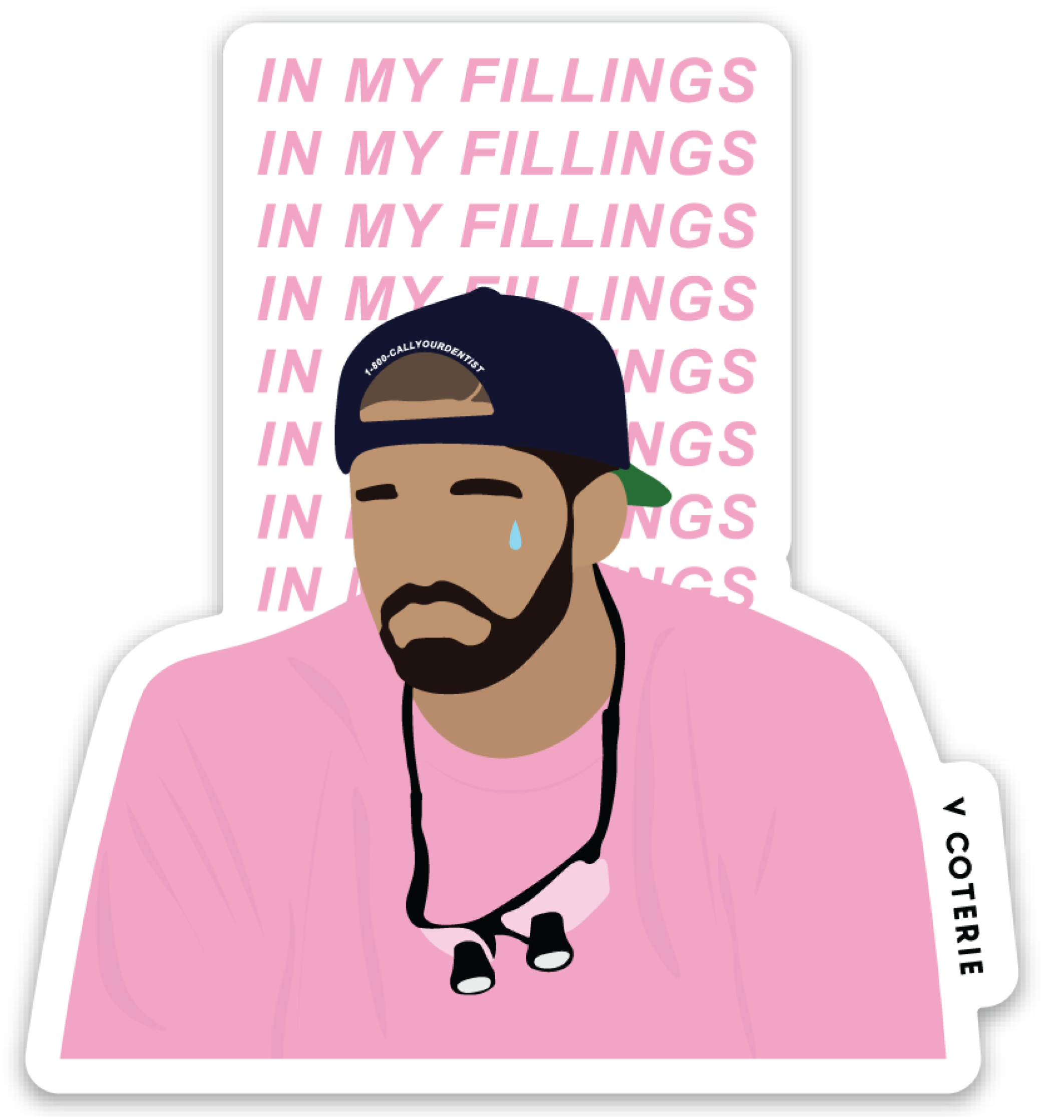 Sad Rapper Cartoon Sticker PNG with transparent background