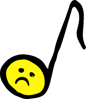 Sad Yellow Face Emoji Black Background