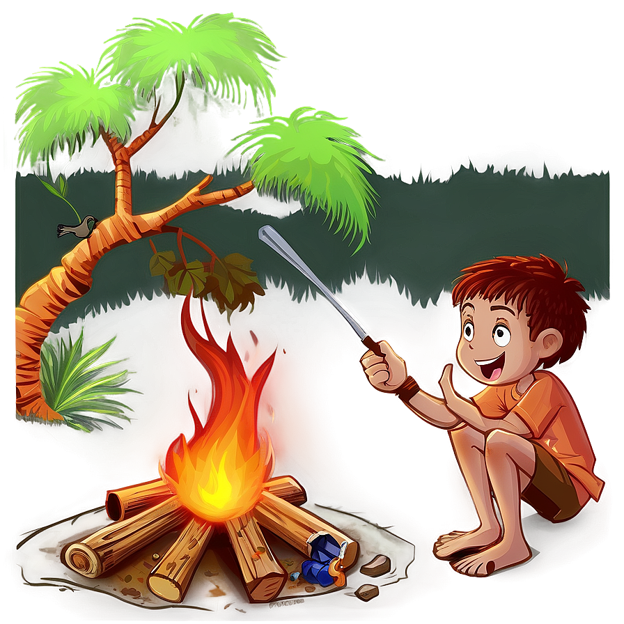 Safari Campfire Night PNG mqe40 PNG with transparent background