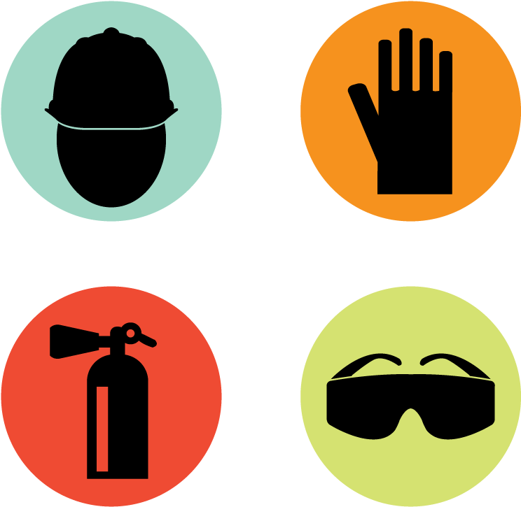 Set Of Four Safety Icons - Transparent Background Safety Goggles Clipart Png, Png Download PNG with transparent background