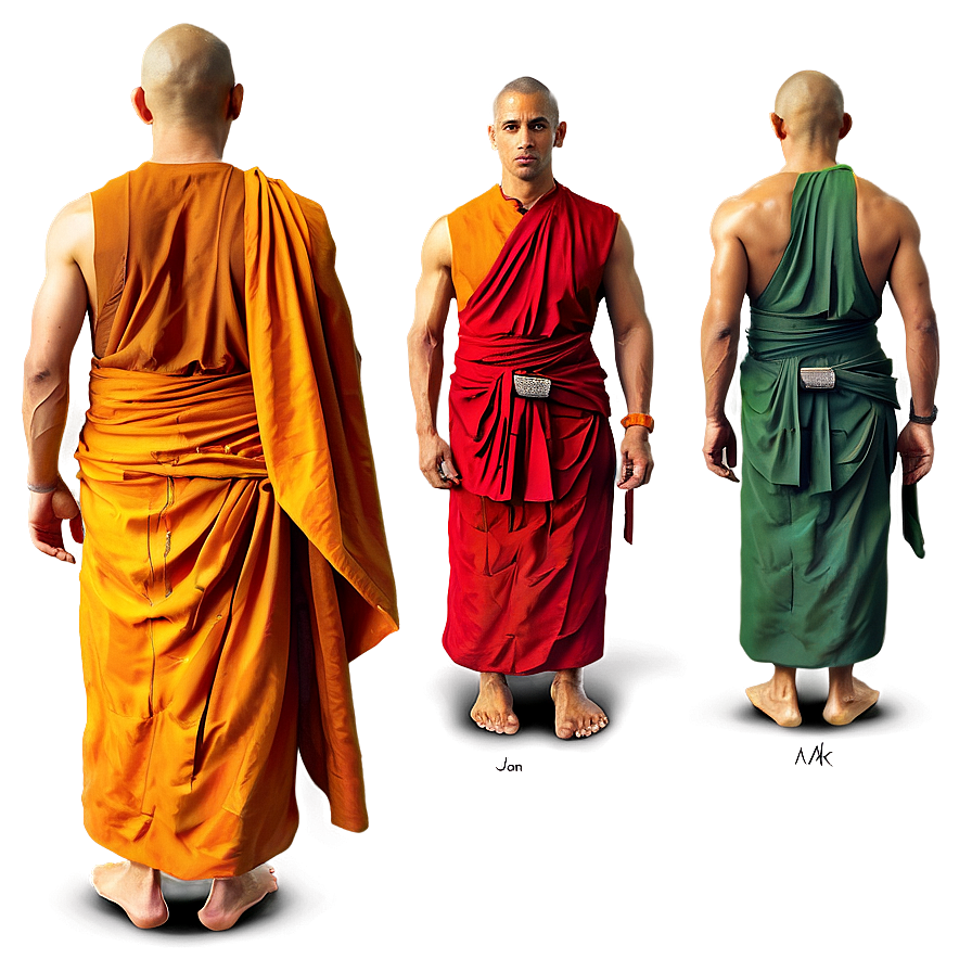 Saffron Monk Gown PNG 06262024 PNG with transparent background