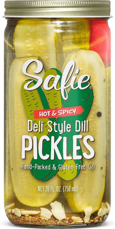 Safie Hot Spicy Deli Style Dill Pickles Jar