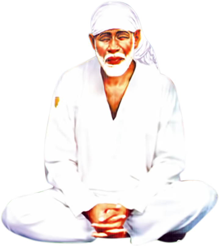 Sai Baba Sitting White Attire