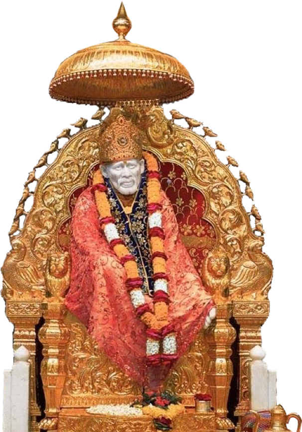 Sai Baba Statue Golden Throne