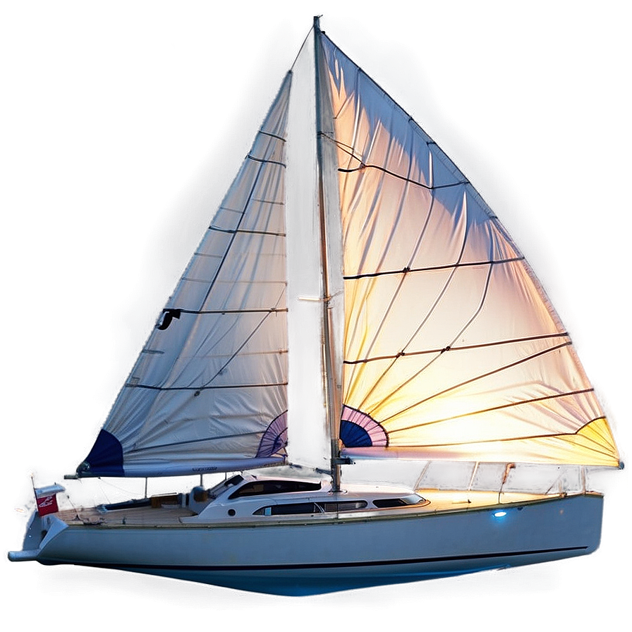 Sailboat At Dawn Light Png Rdy