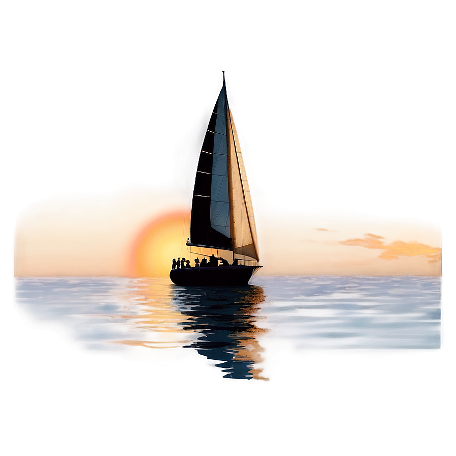 Sailboat During Golden Hour Png 37