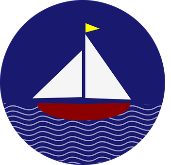 Sailboat Graphic Art PNG with transparent background