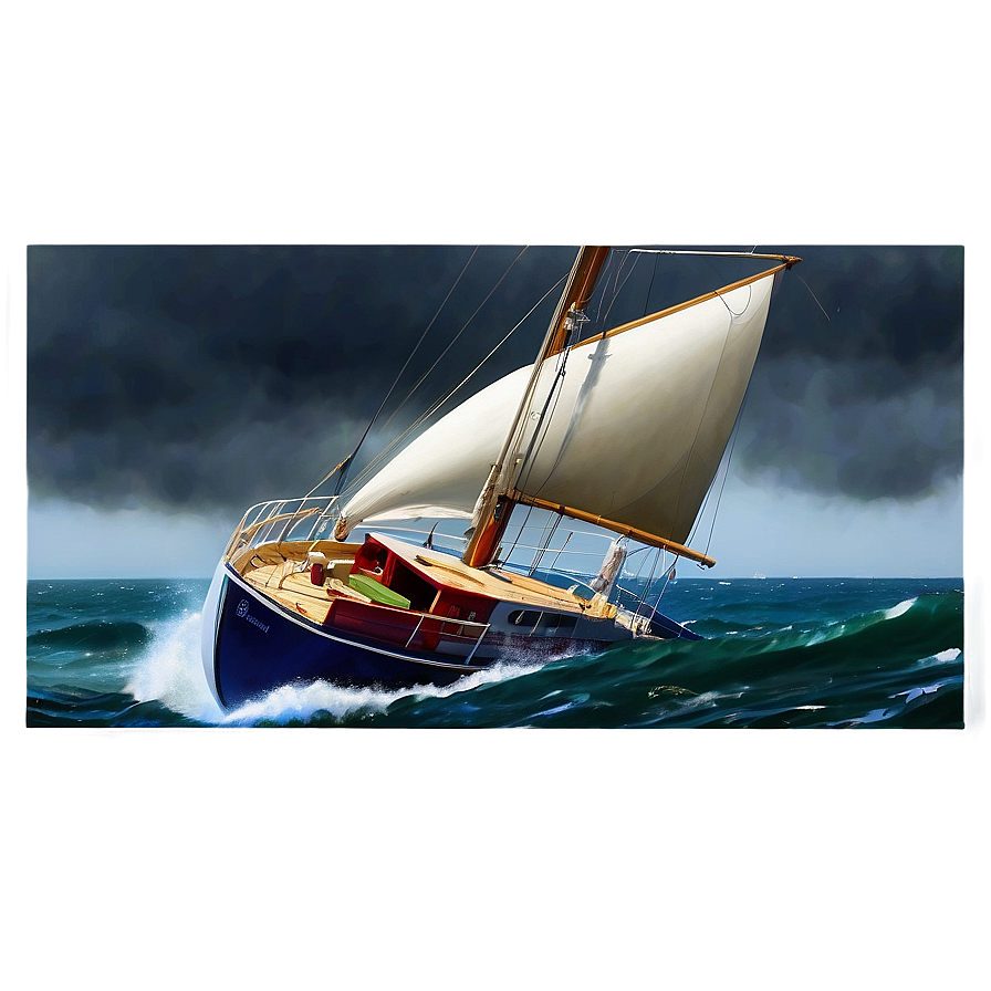 Sailboat In Stormy Sea Png 05242024