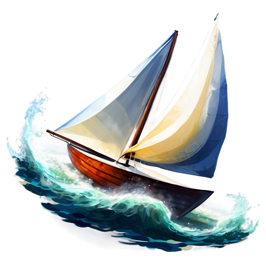 Sailboat In Stormy Sea Png Ocp