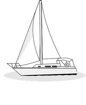 Sailboat Silhouette Graphic PNG with transparent background