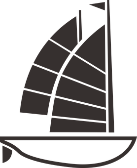 Sailboat Silhouette Graphic PNG with transparent background