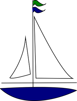 Sailboat Silhouette Graphic PNG with transparent background