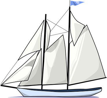 Sailboat Vector Art Illustration PNG with transparent background