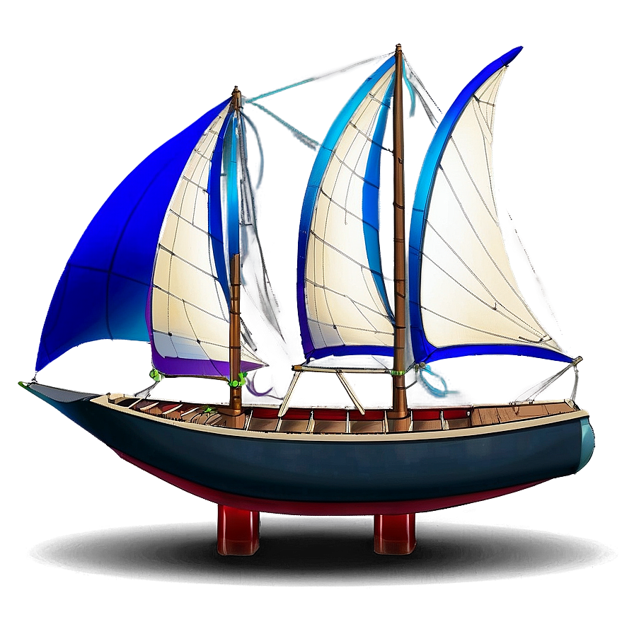 Sailboat With Blue Sails Png 5