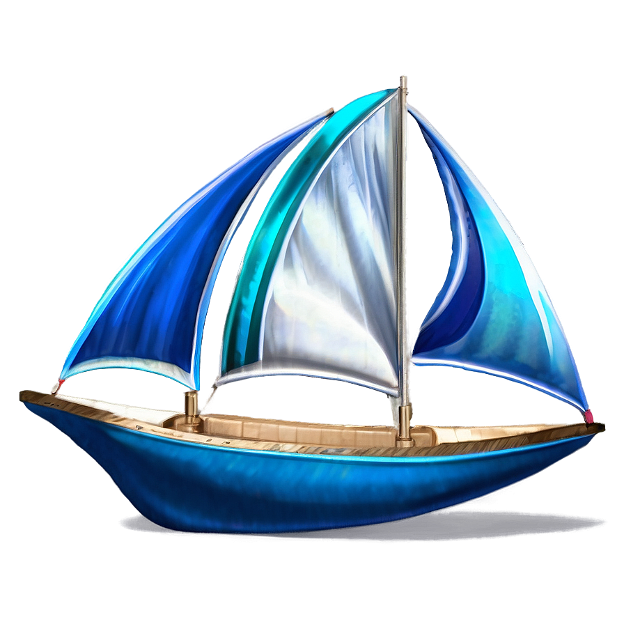 Sailboat With Blue Sails Png Hxb11