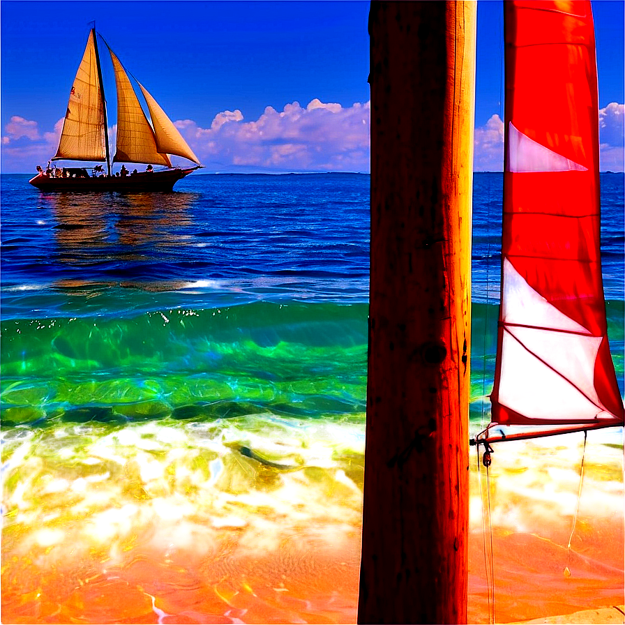 Sailing At Sunset Beach Png Prp