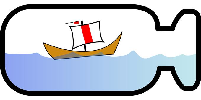 Sailing Ship Silhouetteat Night PNG with transparent background