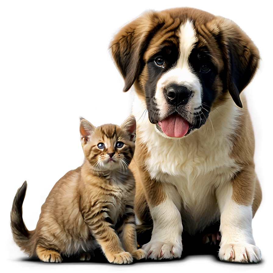 Saint Bernard And Kittens Png 06252024