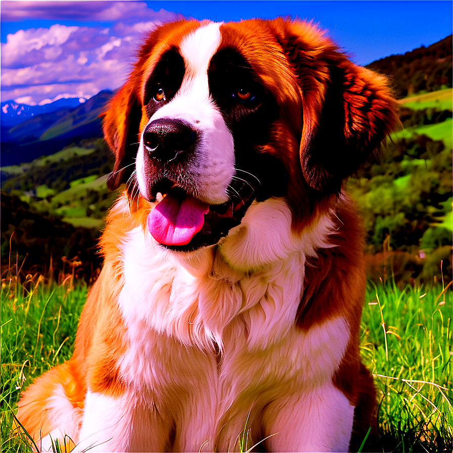 Saint Bernard Enjoying Sunshine Png 06252024