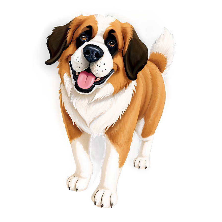 Saint Bernard In Cartoon Style Png 06252024