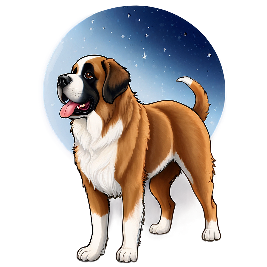 Saint Bernard In The Moonlight Png Wwm