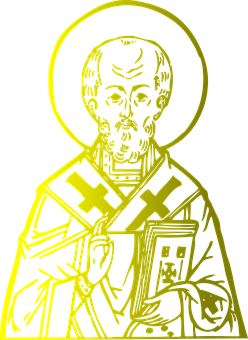 Saint Icon Yellowand Black PNG with transparent background