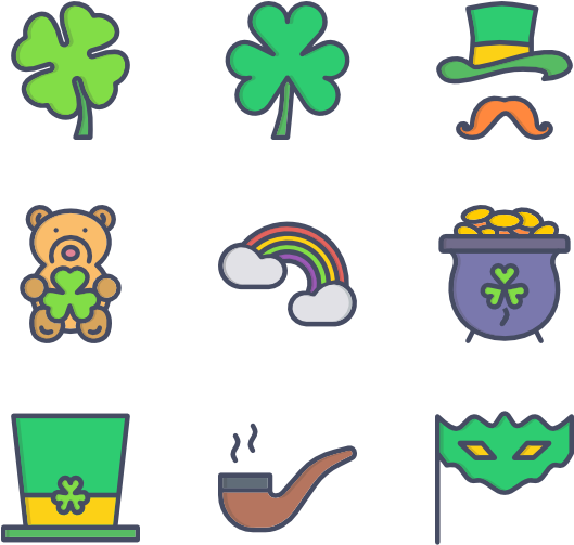 Saint Patricks Day Icons Set