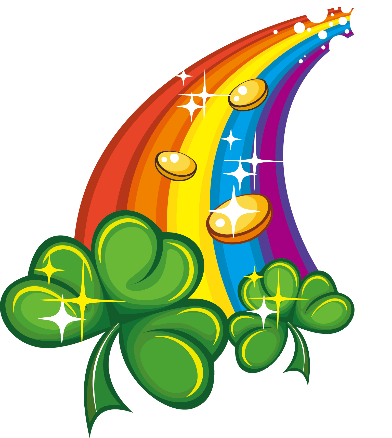 Saint Patricks Day Rainbowand Gold Coins