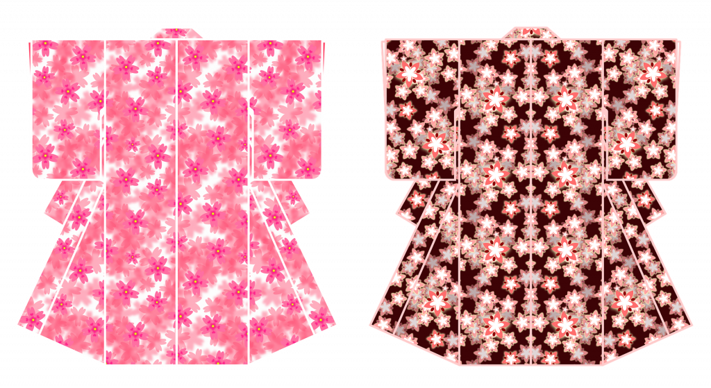 Sakura Kimono Designs PNG with transparent background