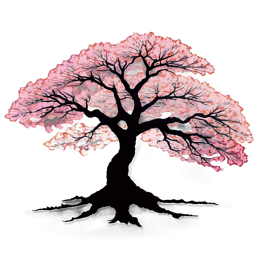 Sakura Tree Sunset Silhouette Png Sls62