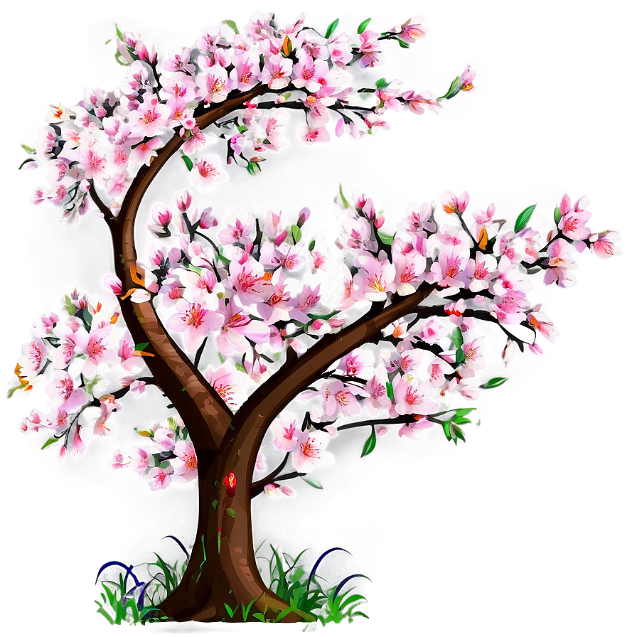 Sakura Tree With Festival Background Png Gps63